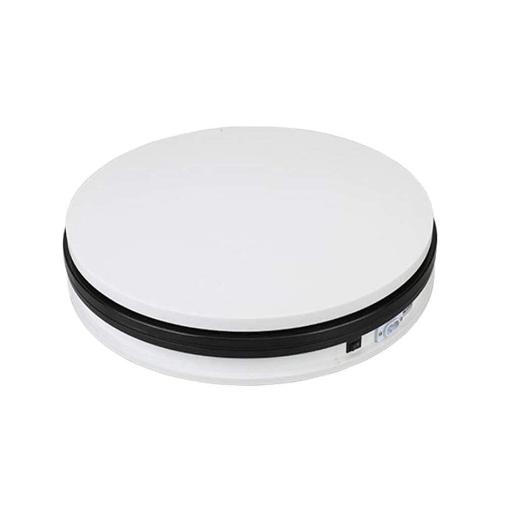 rUrEu Electrically Rotating Turntable, Automatic Revolving Platform, Rotating Display Stand for Photography, Perfect for 360 Pictures, Product Display/White/35Cmx6Cm