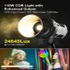 Video Light, Colbor CL100X 110W Bi-Colour Video Light 2700K-6500K CRI97+ COB Continuous Aluminium with Bowens Mount APP Control 10 Light Effect for Photography, Daylight LED Video Light Photo Studio view 2