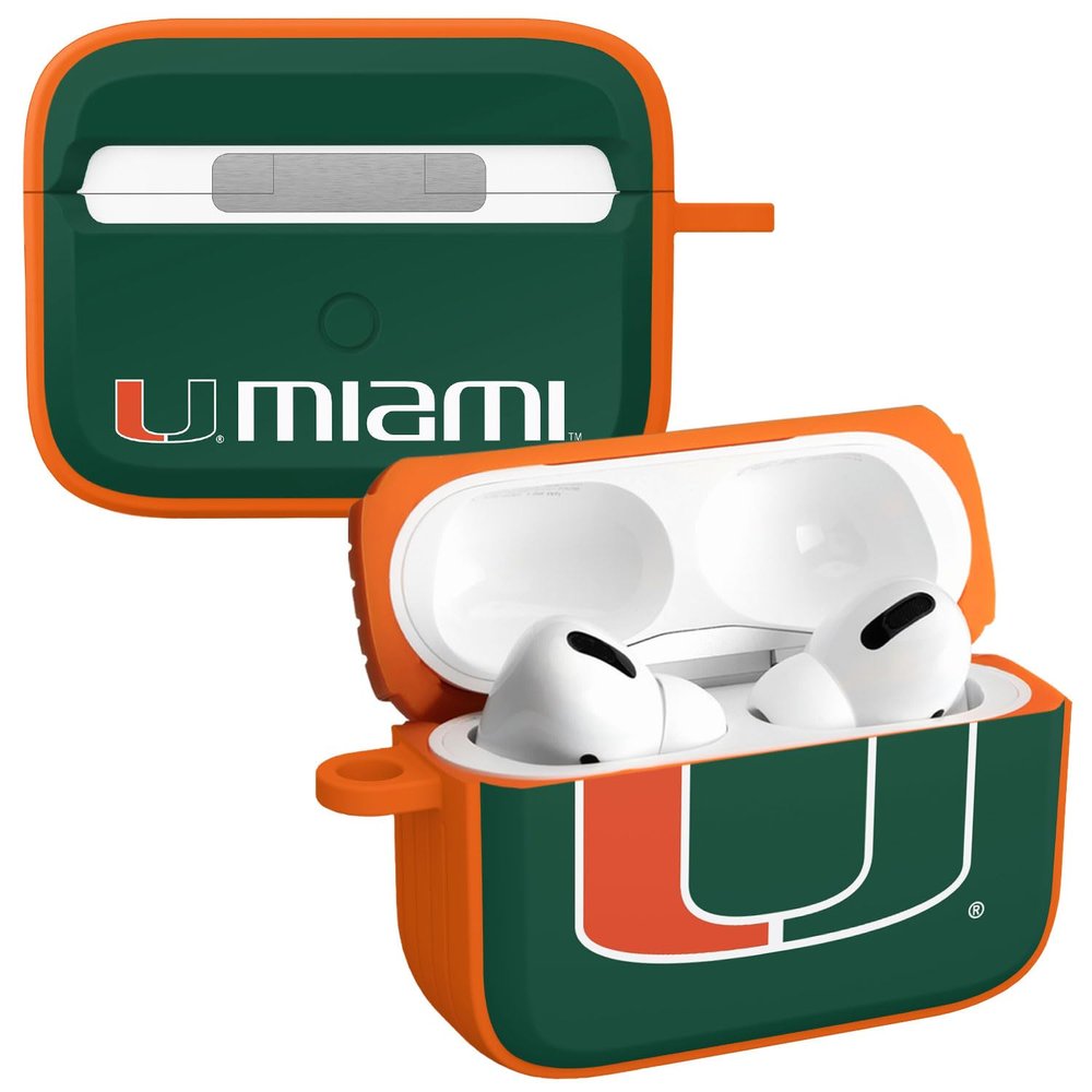 Affinity Bands Miami Hurricanes HDX Case Cover Compatible with Apple AirPods Pro 1 & 2 (Classic)