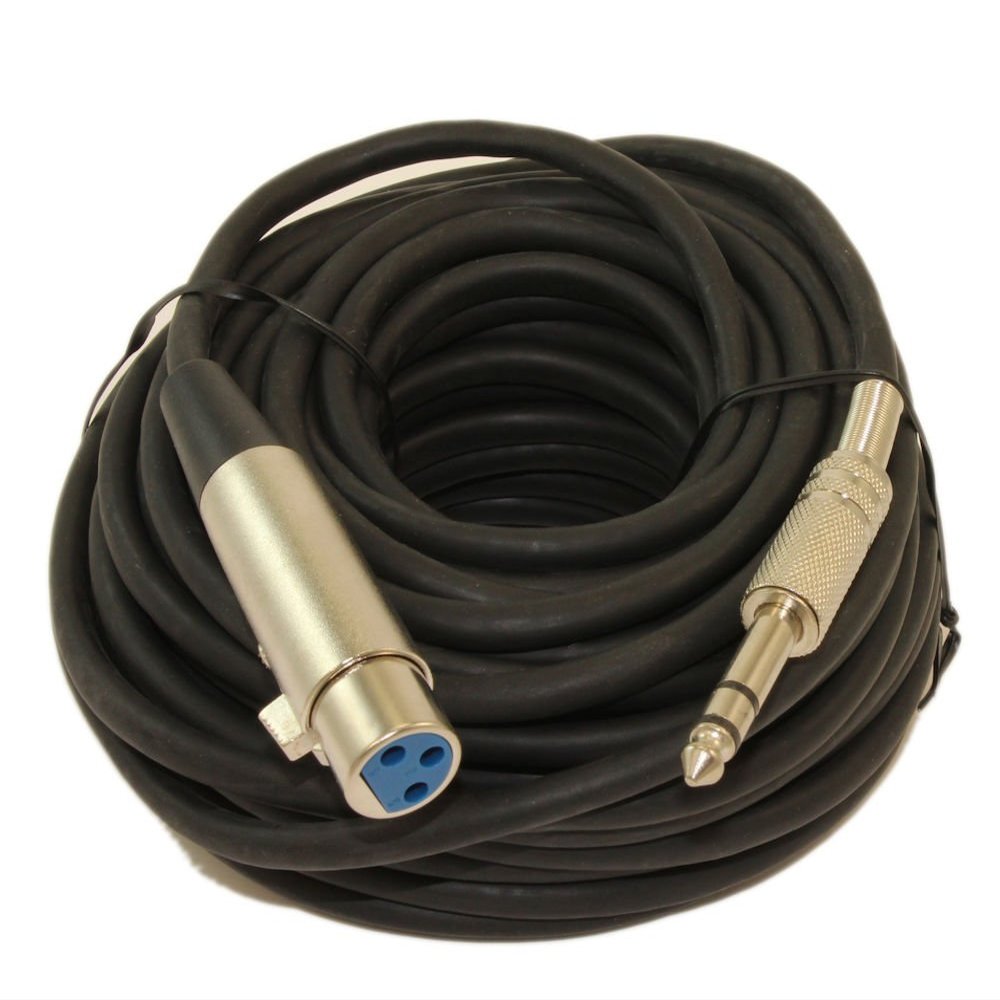 MyCableMart 50Ft XLR 3P Female to 1/4"" TRS (Balanced) Male Microphone Cable