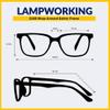 Lampworking Glasses, Wrap around Q368 Green Frame, Borotruview Shade 3 view 2