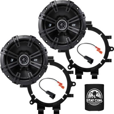 KICKER Speakers 6.5 inch for Chevrolet Silverado 1999-2006 Upgrade Kit - Pair of DS Series with Adapters and Harness, Coaxial 6 1/2 Car Audio Front Door Speaker for Chevy DSC650, 43DSC6504