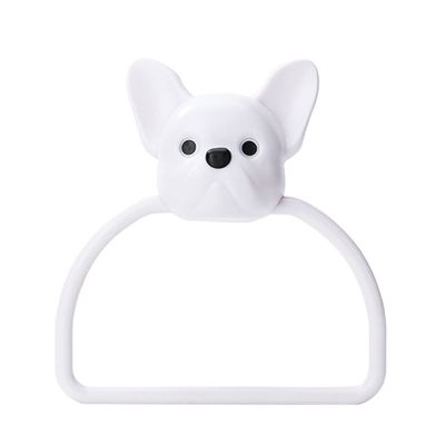1pc Cute Cartoon Towel -Mounted Towel for Bathroom and Kitchen No-Drill Installation Space-Saving Material Dog Design for Spaces