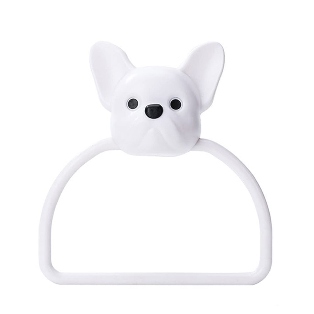 1pc Cute Cartoon Towel -Mounted Towel for Bathroom and Kitchen No-Drill Installation Space-Saving Material Dog Design for Spaces