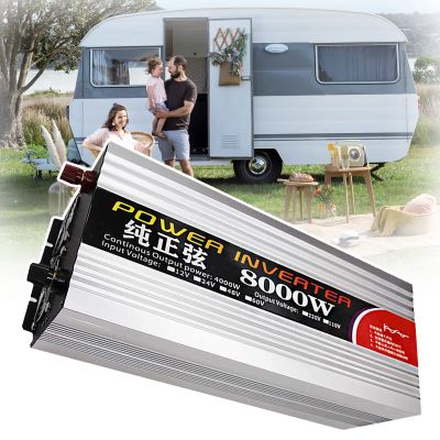  Car Pure Sine Wave Inverter, High Power Caravan Electric Car Power Converter, 12V24V48V60V to 220V, Multiple Intelligent Protection,8000W-12V