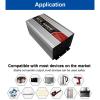  Car Pure Sine Wave Inverter, High Power Caravan Electric Car Power Converter, 12V24V48V60V to 220V, Multiple Intelligent Protection,8000W-12V view 2