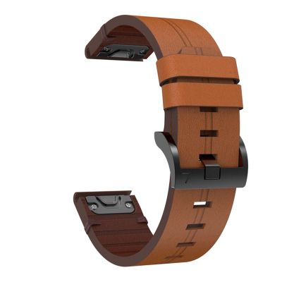 GANYUU Leather QuickFit Watch Band Strap for Garmin Fenix 7X 6X 5X 3 3HR Wristband Strap for Garmin Fenix 7 6 5 935 945 Watch 22 26mm Strap (Color : 27, Size : 26mmFenix 5X 3 3hr)