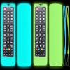 2 Pack TOKERSE Silicone Glow Case for Samsung Smart TV Remote - Silicone Cover for Samsung TV BN59-01301A BN59-01315A BN59-01199F Remote Control Skin Sleeve with Strap Glow in The Dark - Blue Green view 1