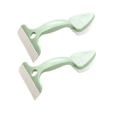 Zerodeko 2pcs Double-Headed Bathroom Floor Cleaning Tool Green Tile Scraper for Efficient Glass and Tile Cleaning Essential Bathroom Accessories Compact for Easy Use