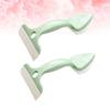 Zerodeko 2pcs Double-Headed Bathroom Floor Cleaning Tool Green Tile Scraper for Efficient Glass and Tile Cleaning Essential Bathroom Accessories Compact for Easy Use view 3