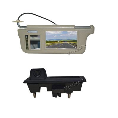 Vardsafe VS439V Driver Side Sun Visor Rear View Mirror Monitor & Backup Reversing Camera Kit for Volkswagen Passat Tiguan Golf Touran Sharan