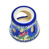 Polmedia Polish Pottery Heater - Blue Marguerite Pattern Handmade in Boleslawiec Poland + Certificate of Authenticity view 2