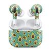 MightySkins Carbon Fiber (2 Pack) Skins Compatible with Apple AirPods Pro 2 - Seafoam Avocados | Protective, Durable Textured Carbon Fiber Finish | Easy to Apply and Change Styles | Made in The USA view 1