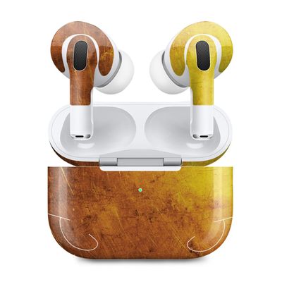 MightySkins (2 Pack) Skins Compatible with Apple AirPods Pro 2 - Textured Gold | Protective, Durable, and Unique Vinyl Decal wrap Cover | Easy to Apply, Remove, and Change Styles | Made in The USA