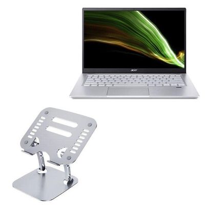 BoxWave Stand and Mount Compatible with Acer Swift X (SFX14-51G) - Executive VersaView Laptop Stand, Ergonomic Adjustable Viewing Angle Metallic Riser - Metallic Silver