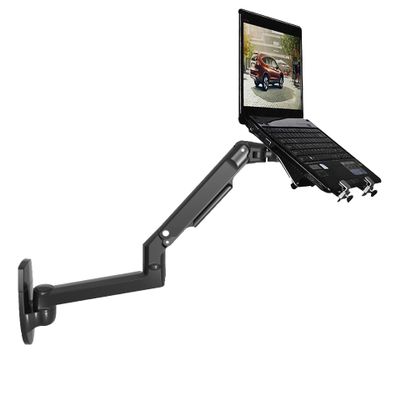 NBGYSH Wall Mount Laptop Holder Ultra Long Arm Aluminum Mechanical Spring Full Motion Laptop Mount Arm Monitor Holder Lapdesk (Black)