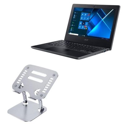 BoxWave Stand and Mount Compatible with Acer TravelMate B3 (TMB311-32) - Executive VersaView Laptop Stand, Ergonomic Adjustable Viewing Angle Metallic Riser - Metallic Silver