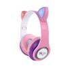 Singing Machine SMK302PP Kids Bluetooth Wireless Cat Headphones with Built-in Microphone and Rechargeable Battery, Pink view 2