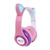 Singing Machine SMK302PP Kids Bluetooth Wireless Cat Headphones with Built-in Microphone and Rechargeable Battery, Pink view 3