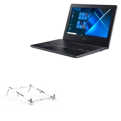 BoxWave Stand and Mount Compatible with Acer TravelMate B3 (TMB311-32) - Pocket Aluminum Stand 3-in-1, Portable Multi Angle Viewing Riser - Metallic Silver