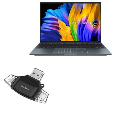 BoxWave Smart Gadget Compatible with ASUS ZenBook 14X (UX5401) - AllReader SD Card Reader, microSD Card Reader SD Compact USB - Jet Black