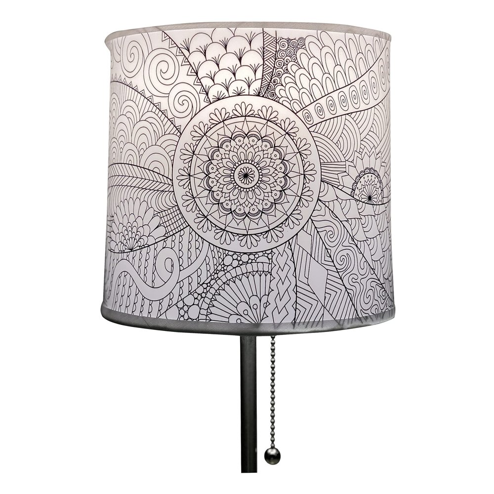 Design and Deliver Color Your Own Lampshade Kit - Choose a Design to Color: Abstract Pattern - Adult Coloring - Abstract Lamp, Creative Lamp, Boho Lamp Shade, Customizable Lamp Shade