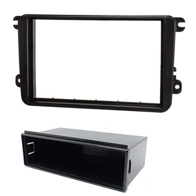 Sound-way - Single DIN Car Radio Frame Installation, 1 DIN / 2 DIN Front Panel Frame Stereo Compatible with Volkswagen/Skoda/Seat