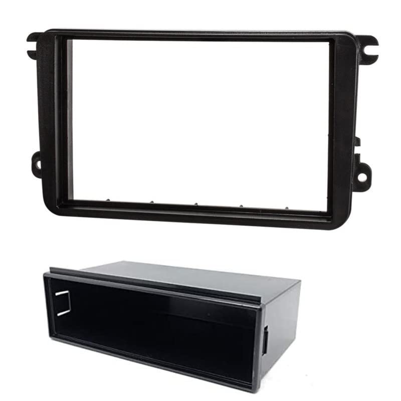 Sound-way - Single DIN Car Radio Frame Installation, 1 DIN / 2 DIN Front Panel Frame Stereo Compatible with Volkswagen/Skoda/Seat