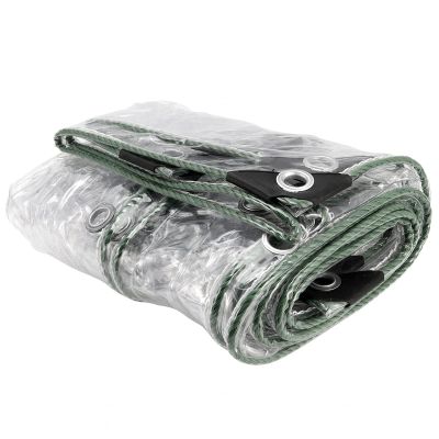 Xrdbfd Transparent Waterproof Tarpaulin with Eyelets, PVC Rainproof Tarp Curtain, 365g/m Heavy Duty Tarpaulin, for Plant Canopy/Greenhouse/Garden, Multipurpose Tarpaulin,Clear-1.3x2.5m/4.3 * 8.2ft