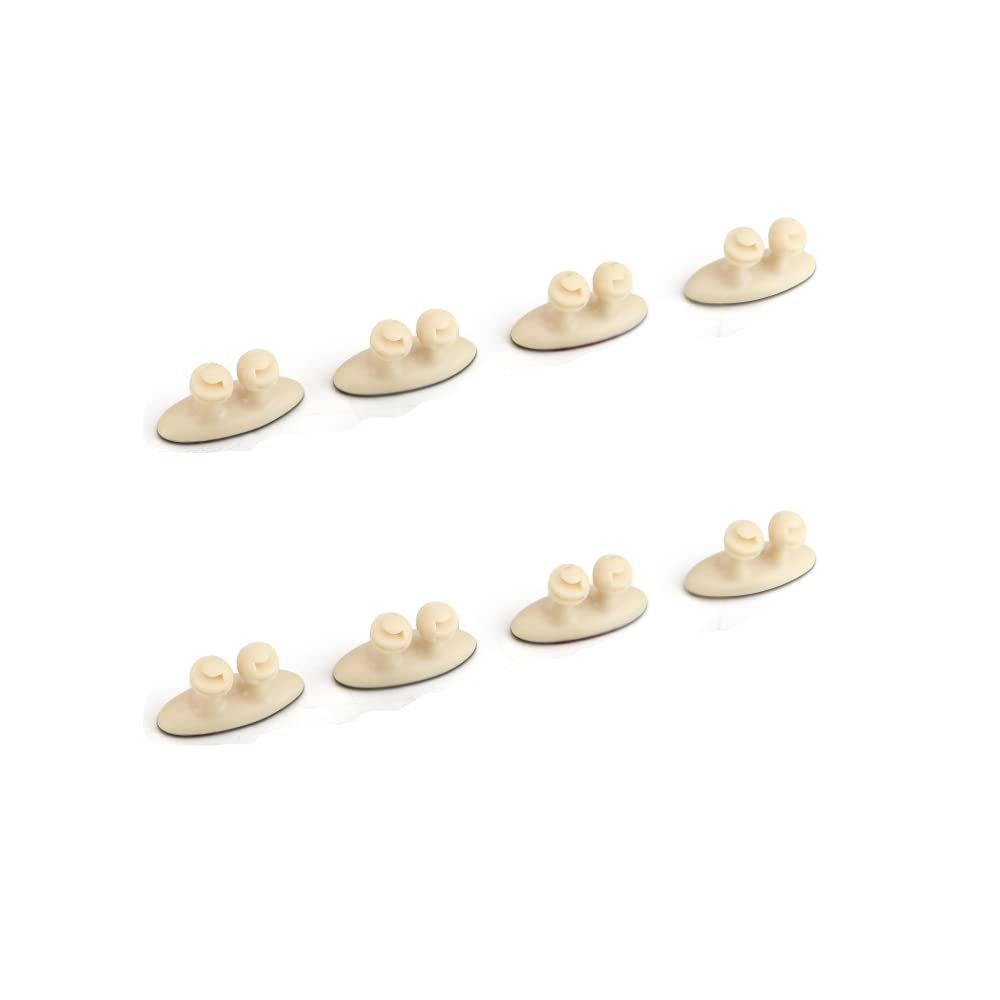 Cable Clips,8 Pack Adhesive Cord Holders, Ideal Management for Organizing Cable Wires-Home, Office, Car, Desk Nightstand - Beige