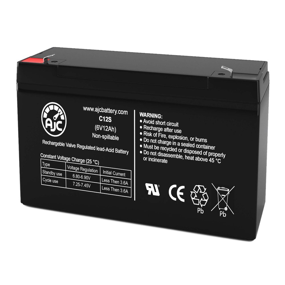 AJC Battery Compatible with Powerware BAT-0070 6V 12Ah UPS Battery