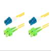 SpeedyFiberTX - 2-Pack 100 Feet Singlemode Duplex SC/A to LC/U Fiber Patch Cable, Corning SMF-28 9/125um Ultra Optical Fiber, OS1/OS2 Compatible, Yellow Riser OFNR Cable Jacket view 1