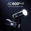Godox AD600 Pro II All-in-One Outdoor Flash Strobe for Canon Sony Nikon Fujifilm Fuji Olympus Panasonic Pentax Leica Cameras,2.4G TTL 1/8000 HSS,0.01~0.9s Recycle Time,40W Bi-Color LED Modeling Light view 2