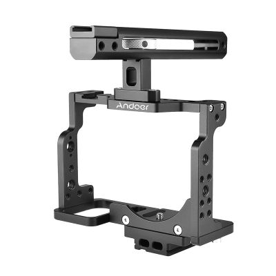 Andoer C15-B Camera Cage + Aluminum Alloy Top Handle Kit with Cold Shoe Mount Compatible with Nikon Z6 / Z7 DSLR Camera