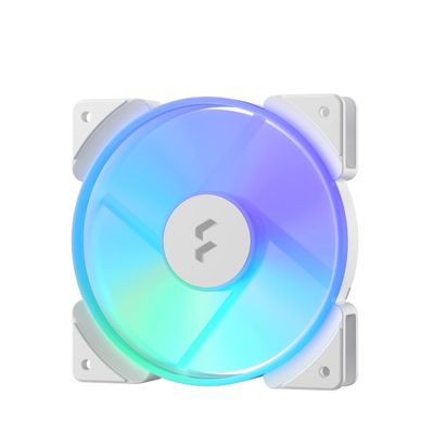Fractal Design Prisma AL-12 White 120mm Computer Fan - PWM Control - Six addressable RGB LEDs - ARGB - LLS Bearings - TripWire Technology - RGB (1-Pack)