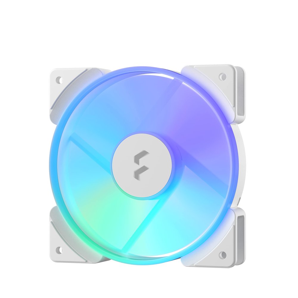 Fractal Design Prisma AL-12 White 120mm Computer Fan - PWM Control - Six addressable RGB LEDs - ARGB - LLS Bearings - TripWire Technology - RGB (1-Pack)