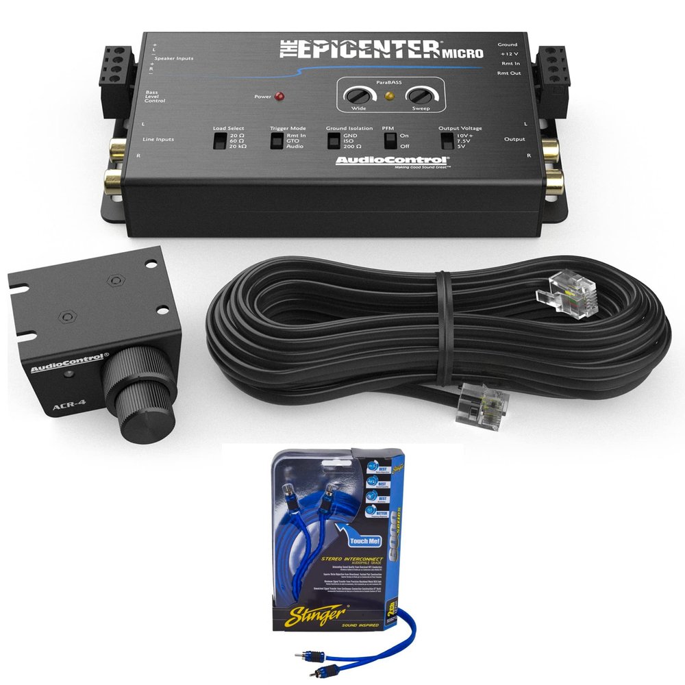AudioControl The Epicenter Micro Bass Restoration Processor & Line Output Converter with 17-Foot 2-Channel 6000 Series Audiophile Grade RCA Interconnect Cable