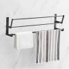 CTVR Stainless Steel Slippers Rack, Bathroom Door Slippers Organizer Stand, Wall Mounted Towel Hanger, for Kitchen, Entryway, Double-Decker (Size : 70 * 19 * 13.5cm) view 4