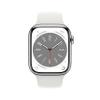 Apple Watch Series 8 [GPS + Cellular 45mm] Smart Watch w/ Silver Stainless Steel Case with White Sport Band - M/L with AppleCare+ (2 Years) view 2
