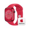 Apple Watch Series 8 [GPS + Cellular 45mm] Smart Watch w/(Product) RED Aluminum Case w/ (Product) RED Sport Band - S/M with AppleCare+ (2 Years) view 1
