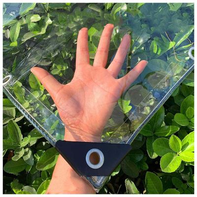 Xrdbfd Waterproof PVC Tarpaulin, Outdoor Transparent Weatherproof Tarpaulin, Protective Tarp for Garden Furniture/Plants/Patio, with Eyelets,clear-2x6m/6.6 * 19.7ft