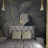 Abstract Black and Gold Agate Marble Stone Pattern Wall Mural. Removable Peel and Stick Wallpaper. #6454 (9ft Tall X 16ft Wide) view 3