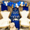 10ft x10ft Royal Blue Seamless Durable Backdrop for Party, Wedding, Baby Shower, Birthday, Graduation, Exhibition Decoration Photography Bridal Shower Drape Photo Booth Home Curtain view 4