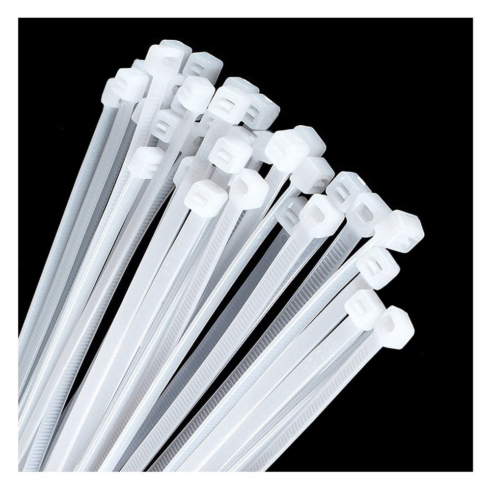 Cable ties 14 inch white zip ties for outdoor use 100 pcs strong long nylon ties clear Large industrial plastic tie wraps