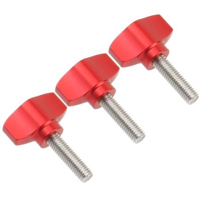 FEICHAO 3pcs CNC Thumbscrew T-Handle M5*18.5 Quick Release Screw Compatible with Sports Camera Accessories (32mm,Red)