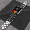 Compatible for Amazfit GTS 4 Band, Lamshaw Jewelry Chain Metal Wristband with Leather Belt Strap Wristband Compatible for Bip 3/Bip 3 Pro/Bip U Pro/Bip U/GTS 3/GTS/GTS 2/GTS 2 mini/Bip/Bip S Lite/Bip S/GTS 4 Mini/GTS 4 Smartwatch (Silver-Black) view 3