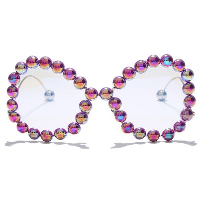 Rhinestone Oversized Blue Light Blocking Reading Glasses Women 2022 Stylish pearl Vintage Gaming Readers Anti Glare & UV (purple, 2.5, multiplier_x)