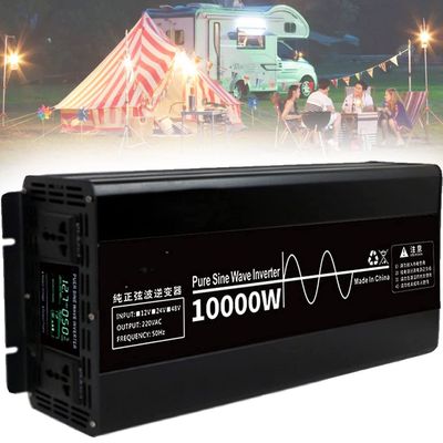 UIBAO Power Inverter Pure Sine Wave 10000w DC 24V/48V to AC 220V Car Transformer Converter with LCD Display and AC Outlets for RV Camping Outdoor,10000W-24V