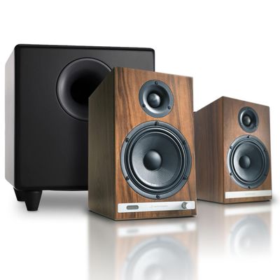 Audioengine HD6 Premium Powered Bookshelf Speakers | 150W Audiophile-Grade Bluetooth 5.0 Speakers with aptX HD | 24-Bit DAC | Real Wood Veneer
