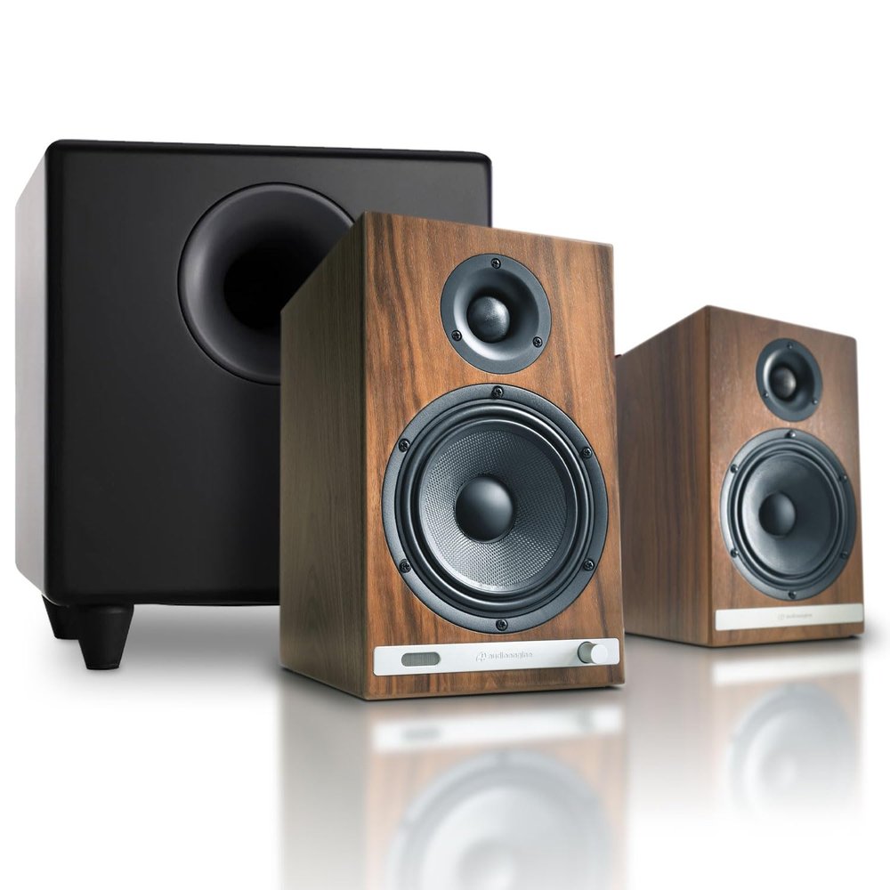 Audioengine HD6 Premium Powered Bookshelf Speakers | 150W Audiophile-Grade Bluetooth 5.0 Speakers with aptX HD | 24-Bit DAC | Real Wood Veneer